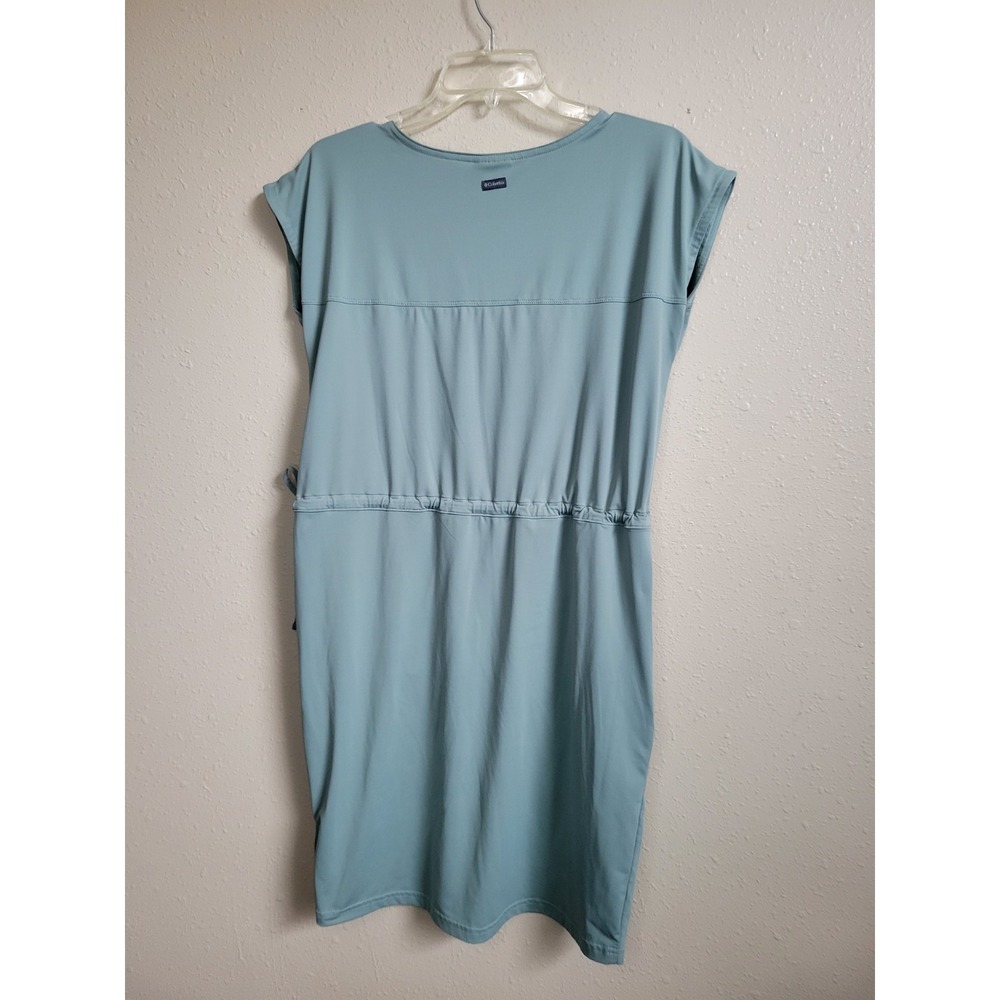 Columbia Dress Drop Waist Drawstring Cap Sleeve Pockets Women's Performance Sz S - Picture 2 of 10